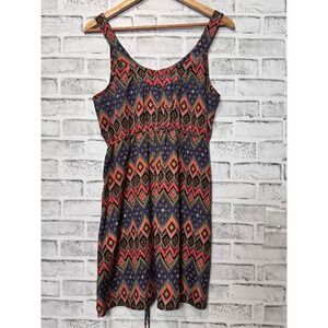 I LOVE H81 Los Angeles Womens Medium Multicolor Diamond‎ Print Dress Sleeveless